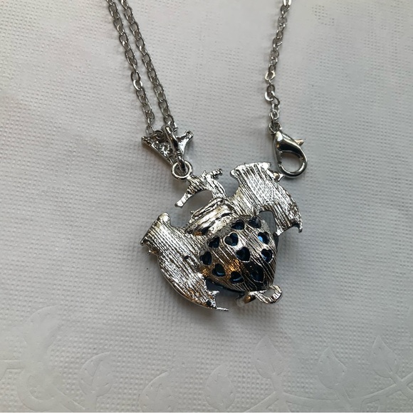 Cobalt Blue Dragon Pendant Necklace 20” Chain NEW - Picture 12 of 12